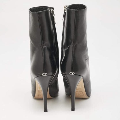 Dior Black Leather Zipped Ankle Length Boots Size 36