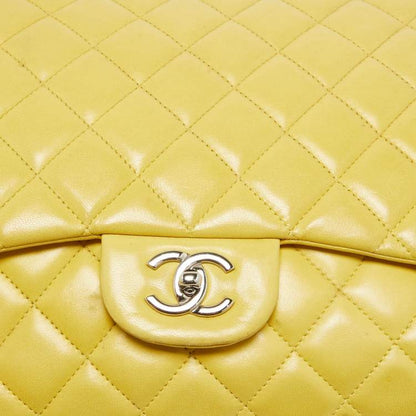 Chanel Yellow Quilted Lambskin Maxi Classic Single Flap Bag – Fair Condition