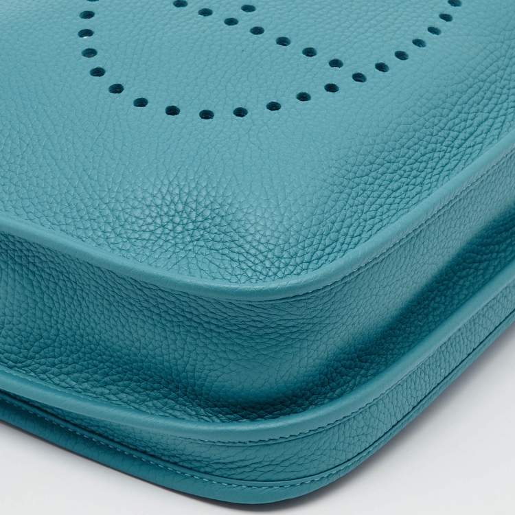 Hermès Evelyne III PM Bag in Turquoise Blue Togo Leather