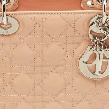 Dior Medium Lady Dior Tote – Peach Patent Cannage Leather