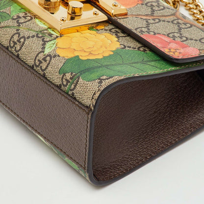 Gucci Multicolor GG Supreme Canvas Tian Print Small Padlock Shoulder Bag