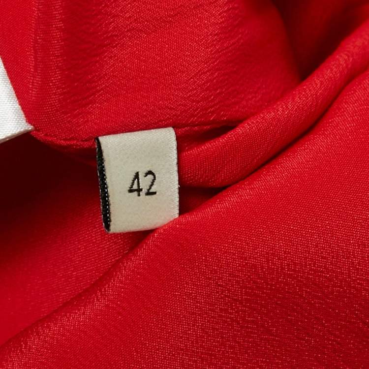Gucci Red Silk Wool Ruffled Mini Dress with Detachable Collar – Size M – Brand New