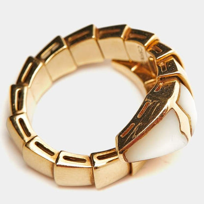 Bvlgari Serpenti Viper Mother of Pearl 18k Yellow Gold Ring