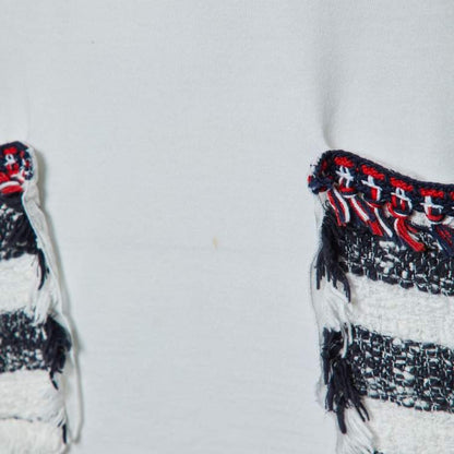 Dolce & Gabbana White Cotton Tweed Trim T-Shirt - Size S