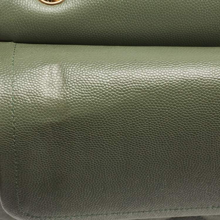 Chanel Green Caviar Leather Jumbo Classic Double Flap Bag
