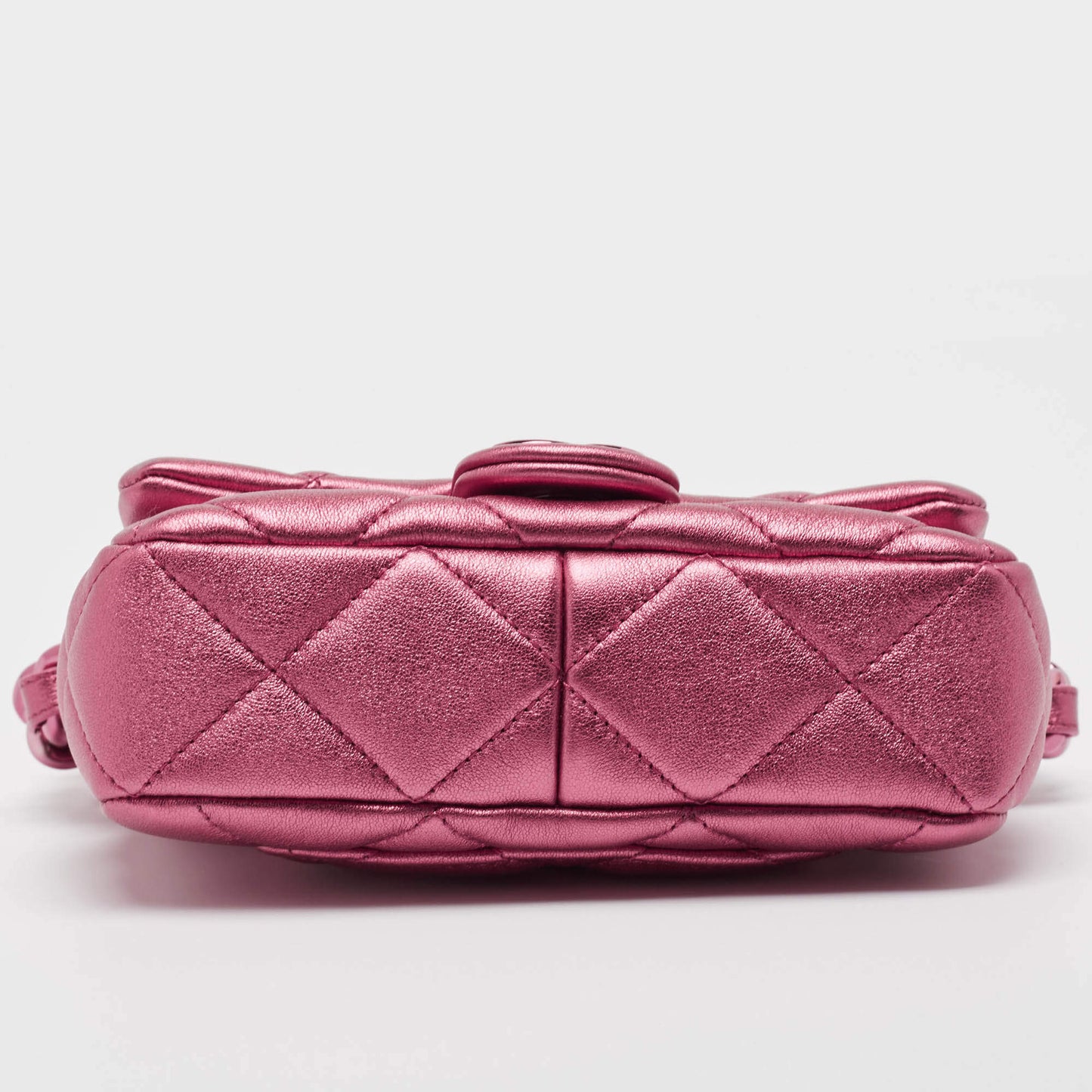 Chanel Mini Flap Bag in Metallic Pink Quilted Leather
