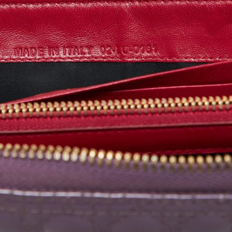 Dior Purple Lady Dior Zip Wallet