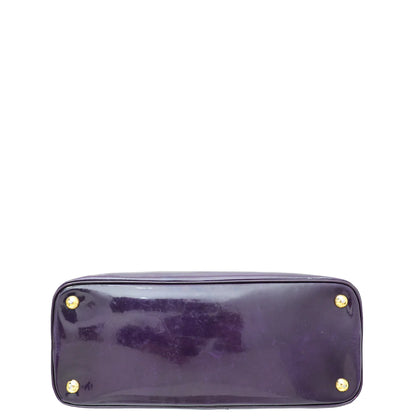 Prada Purple Vernice Leather Promenade Bag