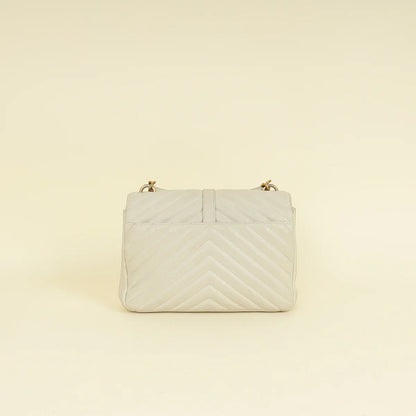 YSL Vintage Blanc College Medium Shoulder Bag