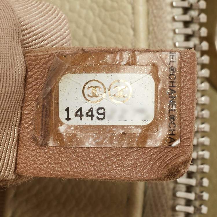 Chanel Cream Quilted Caviar Leather CC Tote