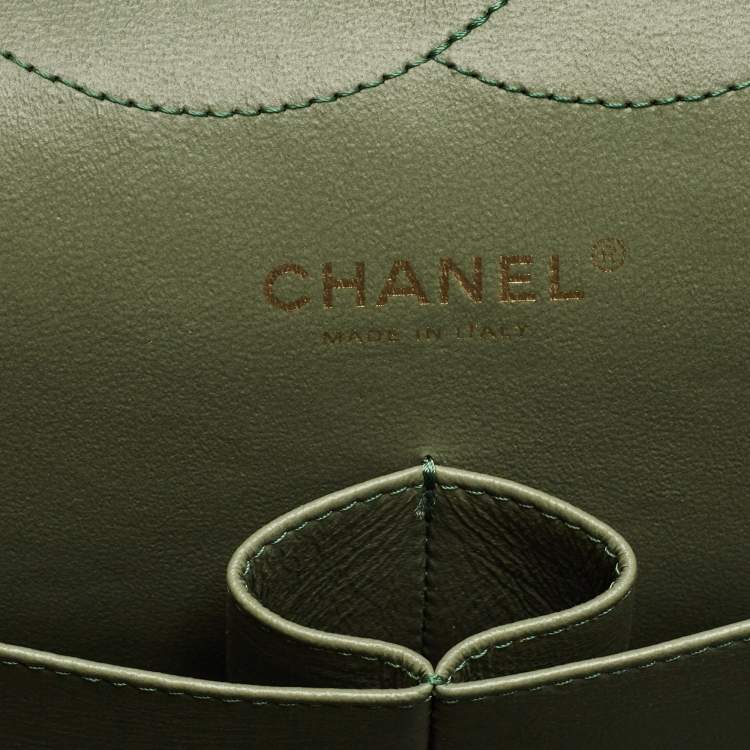 Chanel Green Caviar Leather Jumbo Classic Double Flap Bag
