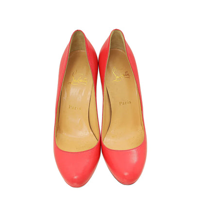 Christian Louboutin Coral New Simple Leather Pumps - Size 37