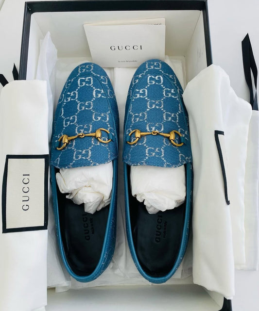 Gucci Horsebit Loafers GG Denim Canvas