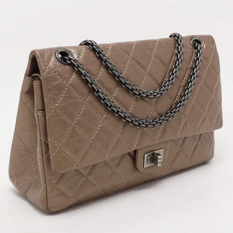 Chanel Metallic Beige Quilted Leather 226 Reissue 2.55 Flap Bag