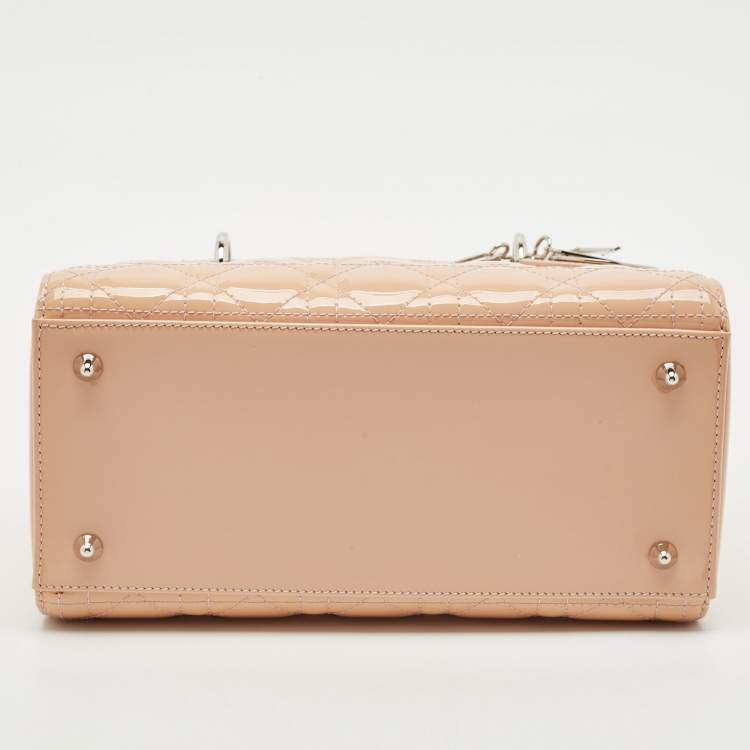 Dior Medium Lady Dior Tote – Peach Patent Cannage Leather