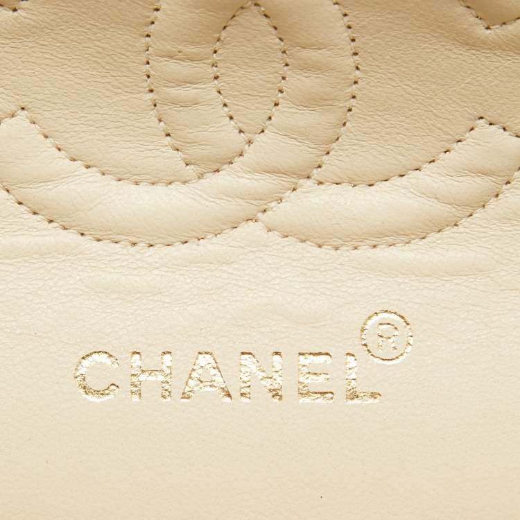 Chanel Small Classic Double Flap Bag in Cream Quilted Leather