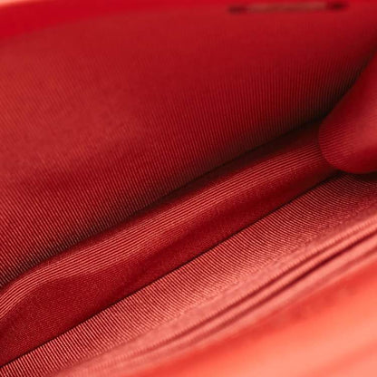 Chanel Vertical Pearl Chain Clutch in Red Quilted Leather with Gold Hardware