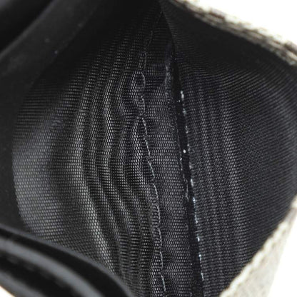 Gucci Black & Beige GG Supreme Canvas and Leather Card Holder