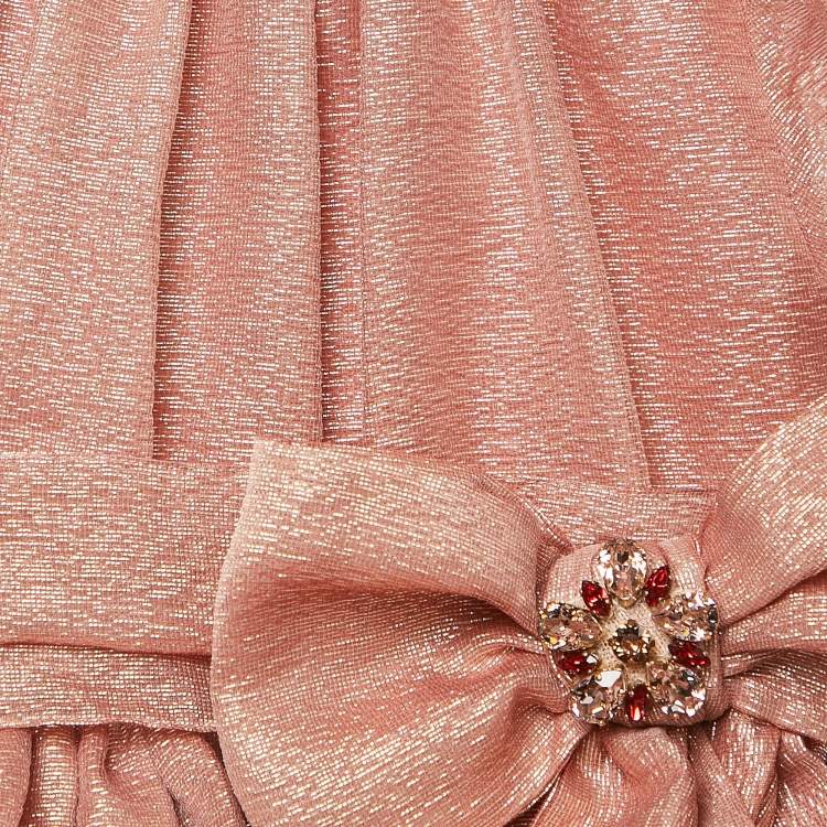 Dolce & Gabbana Kids Pink Lurex Bow Dress – Limited Edition (Size 5–6 Yrs)