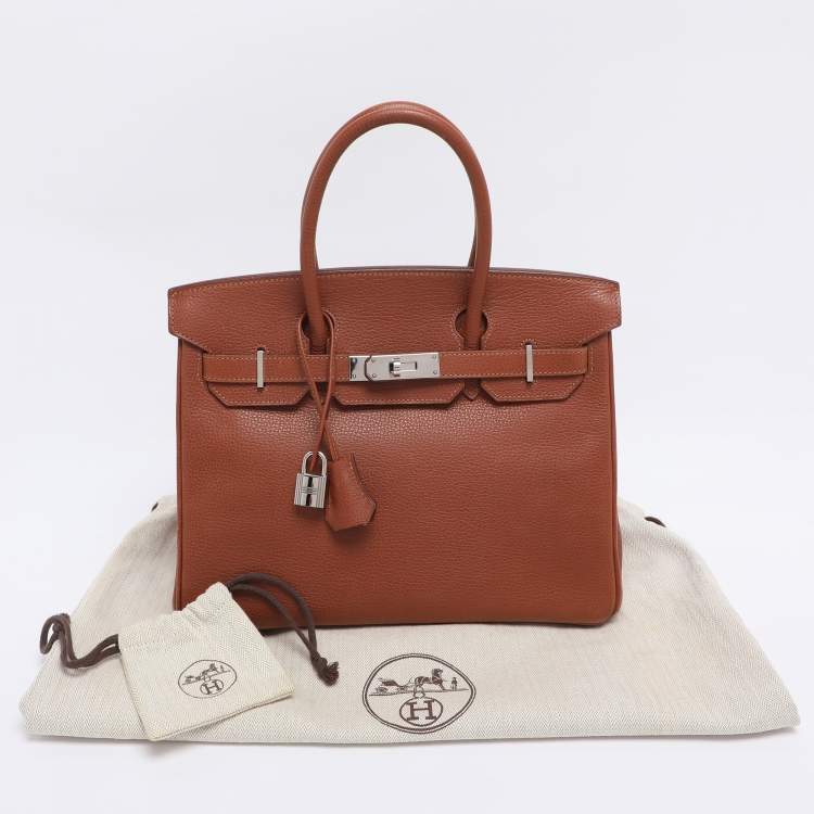 Hermès Noisette Evercolor Leather Palladium Hardware Birkin 30 Bag