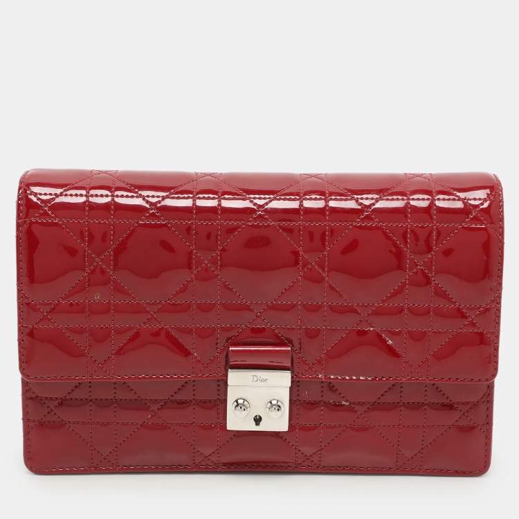 Dior Red Patent Leather Wallet