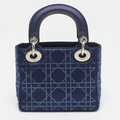 Dior Mini Lady Dior Tote – Navy Blue Crystal Satin