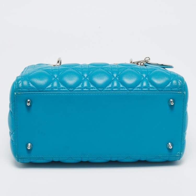 Dior Turquoise Blue Medium Lady Dior Tote