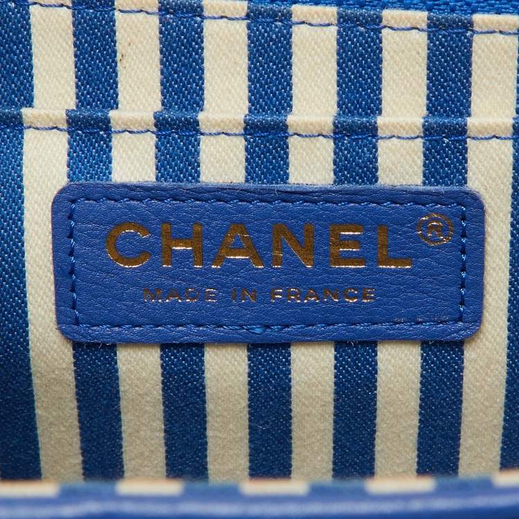 Chanel Blue Chevron Leather Medium Coco Envelope Flap Bag – Gold Hardware