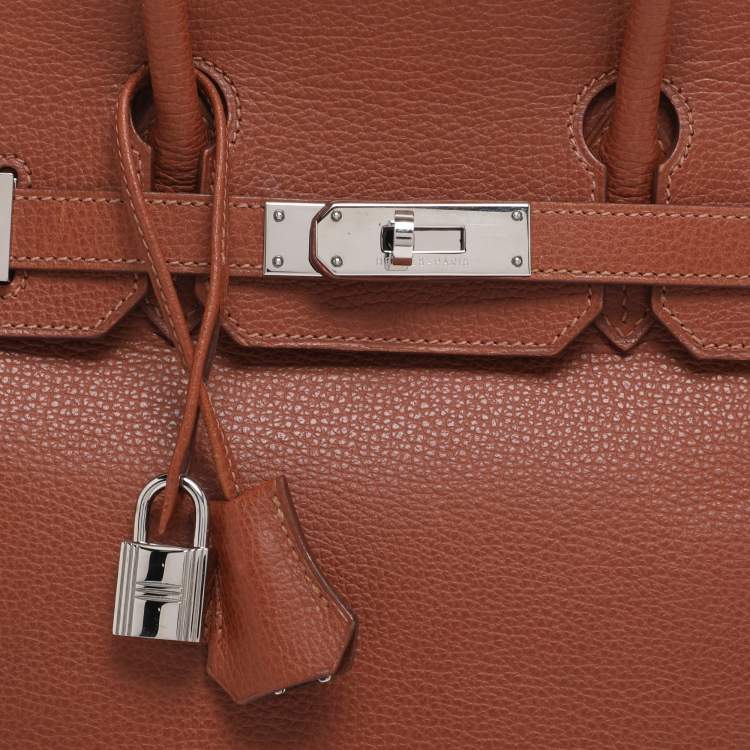 Hermès Noisette Evercolor Leather Palladium Hardware Birkin 30 Bag