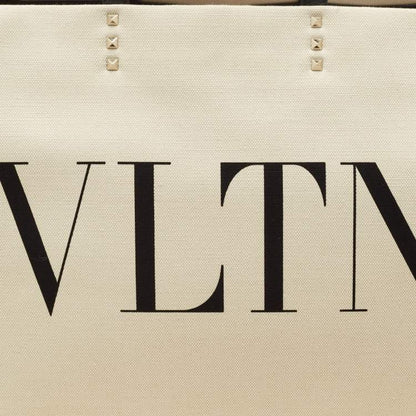Valentino Garavani VLTN White & Black Canvas Tote Bag