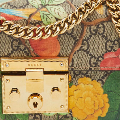 Gucci Multicolor GG Supreme Canvas Tian Print Small Padlock Shoulder Bag