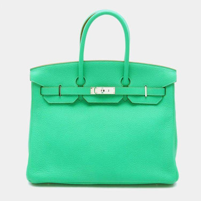 Hermès Birkin 35 Menthe Green Taurillon Clémence Leather Bag