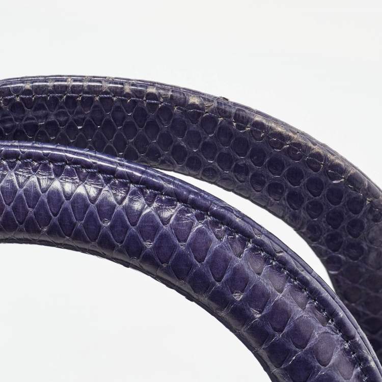 Lady Dior Large Python Bag Navy