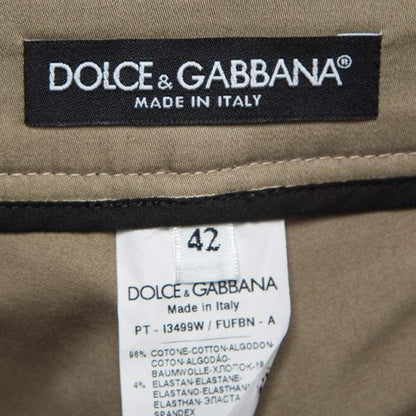 Dolce & Gabbana Green Contrast Trim Cotton Slim Trousers – Size M – Brand New