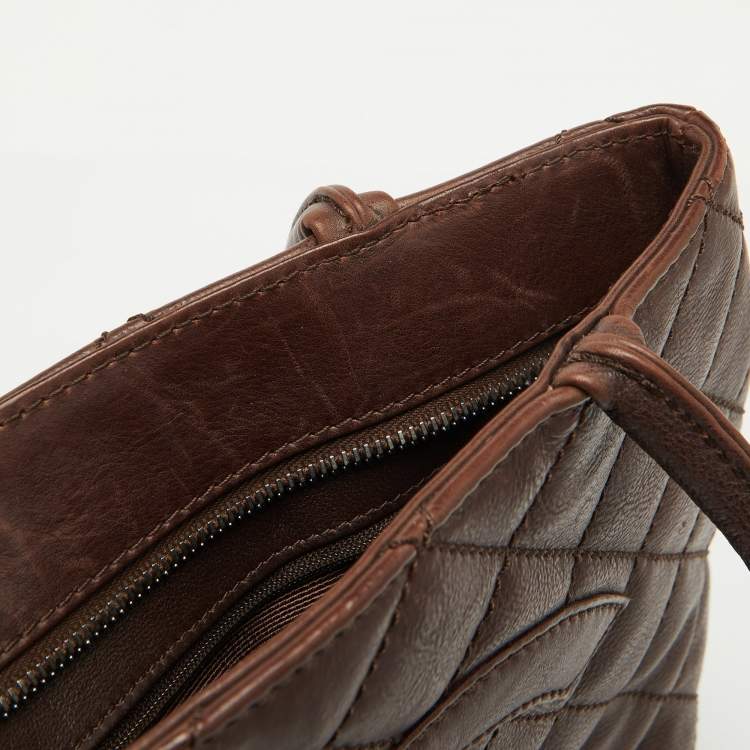 Chanel Dark Brown Quilted Leather CC Bag