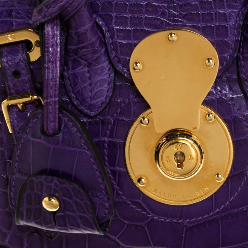 Ralph Lauren Purple Alligator Mini Ricky Tote