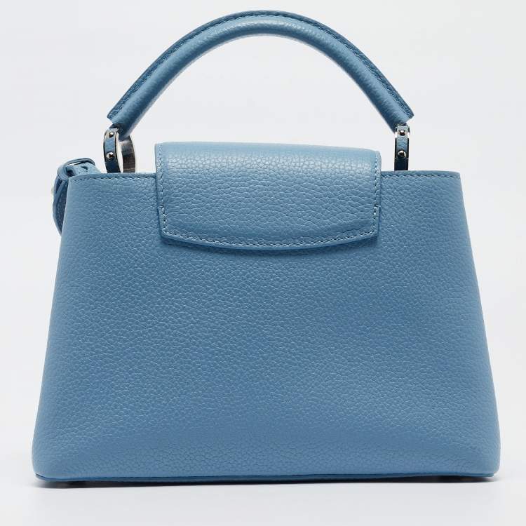 Louis Vuitton Blue Leather Satchel Bag Rare