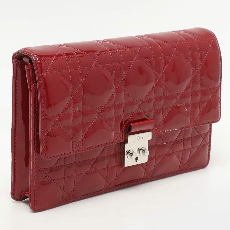 Dior Red Patent Leather Wallet
