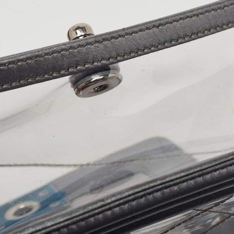 Chanel Grey/Clear Quilted PVC & Leather Small