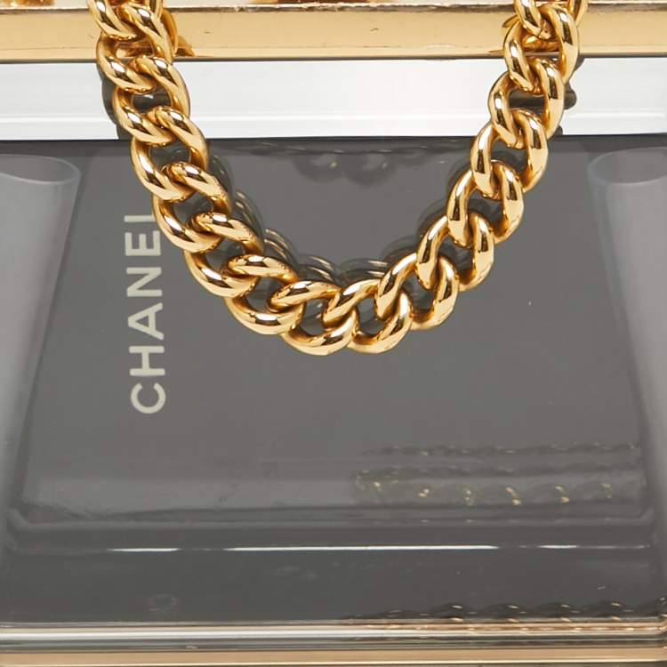 Chanel Gold Plexiglass Premiere Minaudiere Clutch Bag – Statement Piece