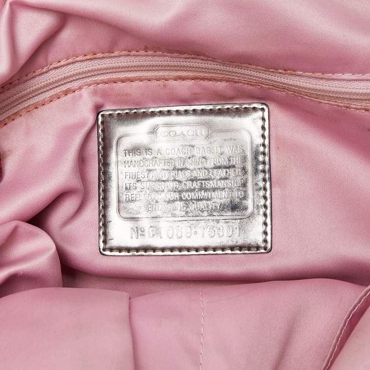 Coach Pink Canvas & Patent Leather Poppy Glam Tote