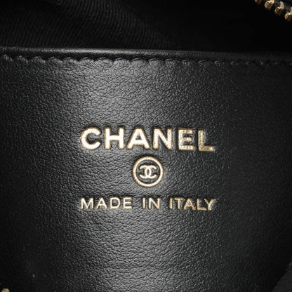 Chanel Mini Round Hobo in Black Quilted Caviar Leather