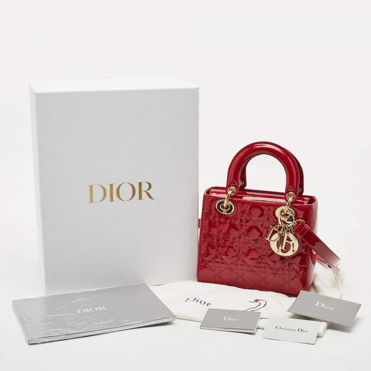 Dior Small Lady Dior Tote in Red