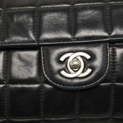Chanel Black Quilted Leather Chocolate Bar East West