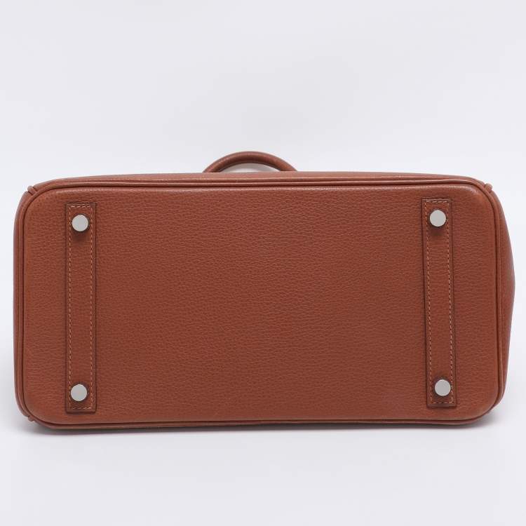 Hermès Noisette Evercolor Leather Palladium Hardware Birkin 30 Bag