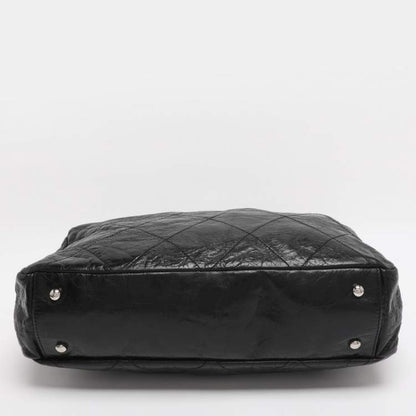 Chanel Black Quilted Glazed Leather Portobello Tote