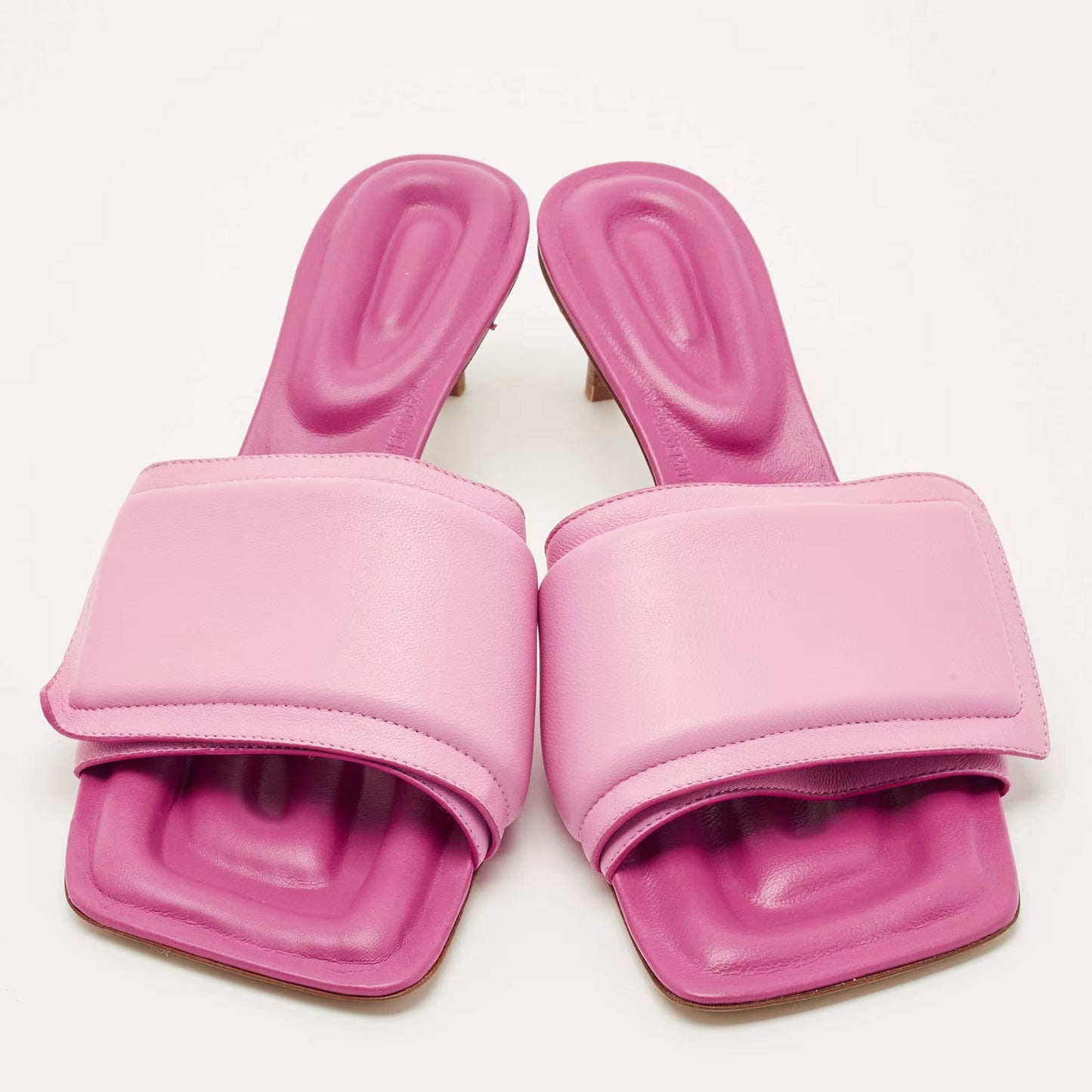 Jacquemus Pink Leather Les Piscine Mules Size 37