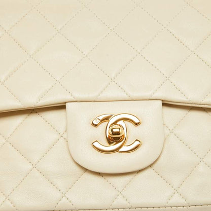 Chanel Small Classic Double Flap Bag in Cream Quilted Leather