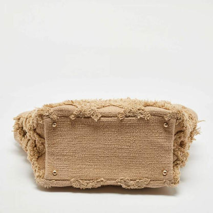 Chanel Beige Tweed CC Nature Tote Bag