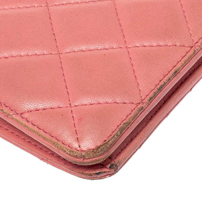 Chanel Pink Quilted Leather L Yen Wallet – Classic Long Bifold